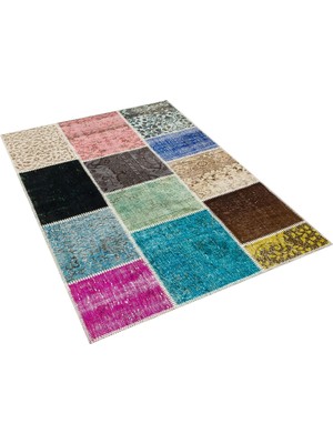 Sempati Halı Patchwork El Dokuma Eskitme Halı 120 x 180 cm 5631