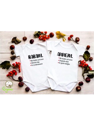 Limon Unisex Bebek Beyaz Annem - Babam 2'li Zıbın Seti