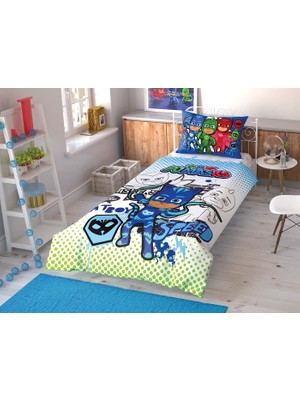 Taç Lisanslı Pj Masks Çek Canlandır Tek Kişilik Nevresim Takımı