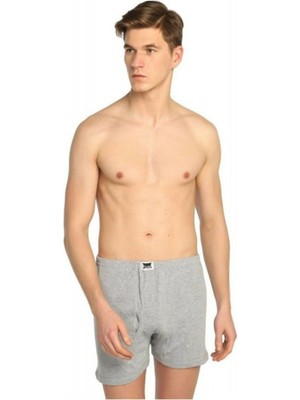 Tutku 12 Adet Ribana Gri Renk Paçalı Boxer