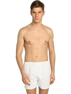 Seher 12 Adet Beyaz Renk Paçalı Boxer