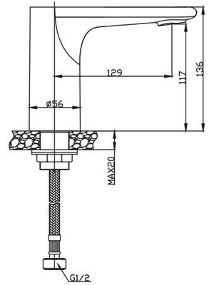 Nsk Fotoselli Lavabo Bataryası (Tek Su Girişli / Elektrikli+Pilli) Krom N2100702