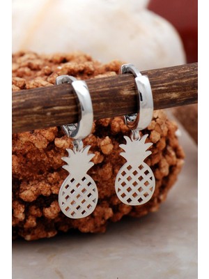 Sümer Telkari Ananas Rodyumlu Gümüş Küpe 5414