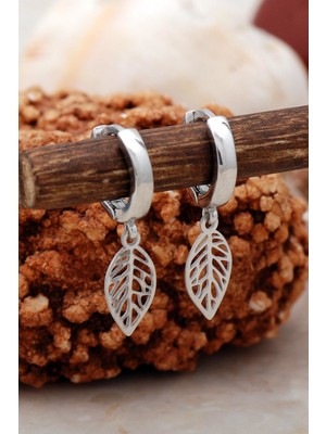 Sümer Telkari Defne Yaprağı Rodyumlu Gümüş Küpe 5426