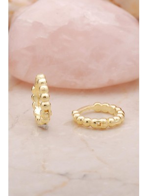 Sümer Telkari 12 mm Toplu Halka Altın Yaldızlı Gümüş Küpe 5458