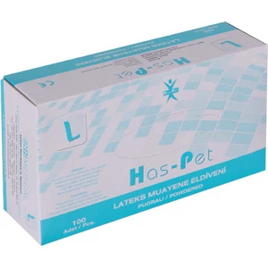 Has-Pet Pudralı Lateks  Eldiven (Large) 100'LÜ x 20 Paket-1 Koli