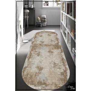 Cappio Halı Cappio Kahverengi Kanvas Oval Halı (Makine'de Yıkanabilir)