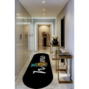 Cappio Halı Cappio Ananas Desenli Home Yazılı Oval Halı (Makine'de Yıkanabilir)