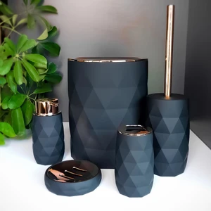 Akrilik Rose Banyo Wc Takımı 5'li Sabunluk Fırçalık Set