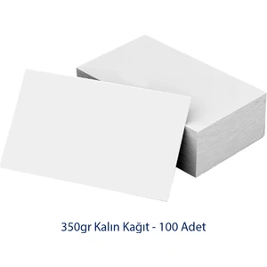 Beyaz Boş Baskısız Selefonsuz Kartvizit 350 gr Kağıt 100 Adet 8 x 5 cm
