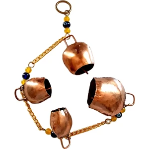 Bronz Renk Boncuklu Rüzgar Çanı