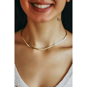 Elika Silver Italyan Yassı Zincir Yaldızlı Sarı 925 Ayar Gümüş Kolye 45 cm
