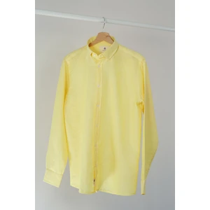 Adam Boxes Slim Fit Düğmeli Yaka Gömlek Neo-Epherest Açık Sarı