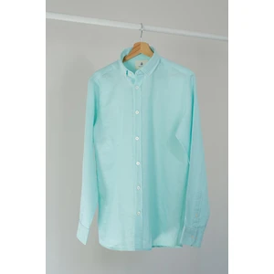 Adam Boxes Slim Fit Düğmeli Yaka Gömlek Neo-Epherest Turkuaz