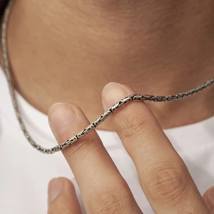 Yantra Silver Erkek 925 Ayar 3 mm 15,80 gr 55 cm Yuvarlak Gümüş Kral Zincir Kolye