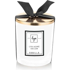 Lyn Home & Decor Beyaz-Siyah Gold Kapaklı Mum