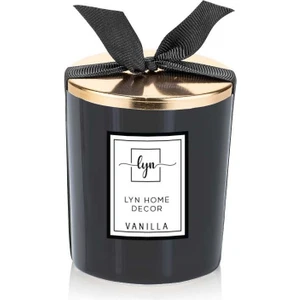 Lyn Home & Decor Siyah-Siyah Gold Kapaklı Mum