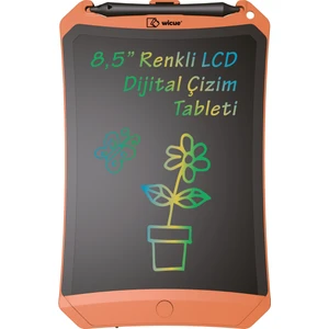 Wicue 8.5” Mıknatıslı LCD Dijital Renkli Çizim Tableti – Turuncu