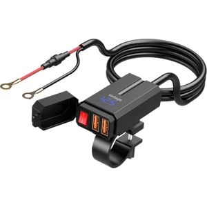 Guangdong Spirit 4.2A / 5V Suya Dayanıklı Motosiklet Usb Şarj Cihazı, Voltmetreli Ve Açma/Kapama Anahtarlı Akıllı Telefon / Tablet Için Hızlı Şarj Mavi (Yurt Dışından)