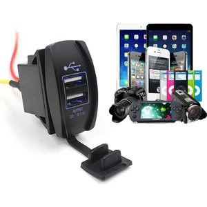 Guangdong Spirit 12V 24V Oto Tekne Araba Aksesuarı Çift Usb Şarj Cihazı Güç Adaptörü Adaptör Çıkışı (Yurt Dışından)