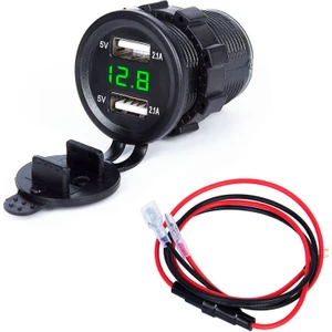 Guangdong Spirit Araç Şarj Çıkışı 5V2.1A / Giriş 12V24V Çift Usb Led Ekran Şarj Soketi Adaptörü, Toz Kapaklı Güç Soketi Araba Motosikleti Iyi Etki Ve Kullanımı Kolay (Yurt Dışından)