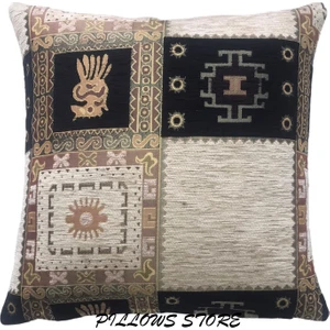 Pillows Store Geometrik Desenli Siyah Kırlent Kılıfı 45 cm x 45 cm