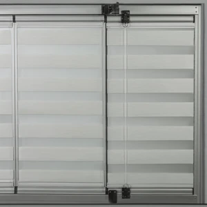 Ölçüye Özel Kırık Beyaz Bambu Cam Balkon ve Sürgülü Cam Perdesi Yapıştırmalı Zebra Perde VCB2807