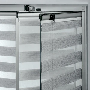 Ölçüye Özel Gri Bambu Cam Balkon ve Sürgülü Cam Perdesi - Yapıştırmalı Zebra Perde VCB2809