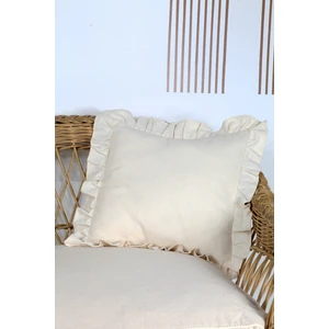 Naturel Kırlent Kılıfı Vintage Fırfırlı 45X45 cm