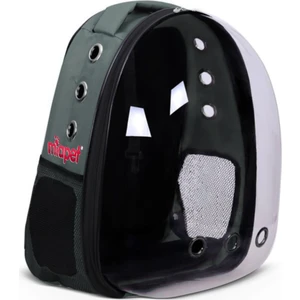 Şeffaf Astronot Kedi Köpek Taşıma Çantası 42 x 22 x 33 cm Gri