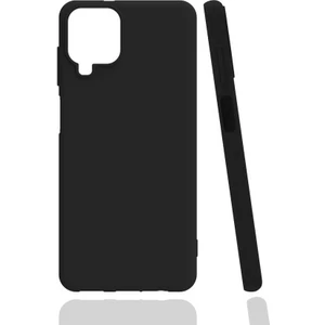 Case 4U Samsung Galaxy M12 Kılıf Mat Renkli Yumuşak Kalın Sağlam Silikon Kılıf Biye Siyah