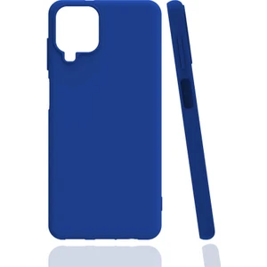 Case 4U Samsung Galaxy M12 Kılıf Mat Renkli Yumuşak Kalın Sağlam Silikon Kılıf Biye Mavi