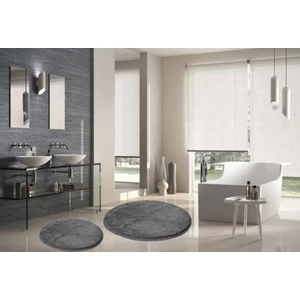 Post Peluş Banyo Paspası Takımı Yuvarlak 2'li