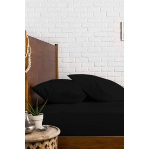 Ranforce Kumaş Lastikli Çarşaf Takımı 140x190 Siyah