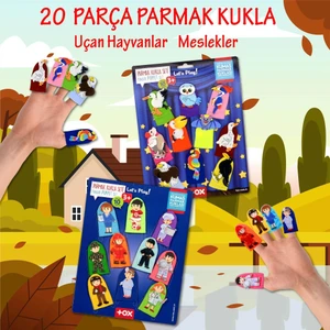 2 Set - 20 Parça Tox Meslekler ve Uçan Hayvanlar Parmak Kukla T76-1 T222