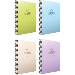 Pastoral A4 Plastik Kapak Spiralli 2 Kareli + 2 Çizgili Defter