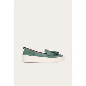 Bueno Shoes Bueno Haki Süet Kadın Düz Babet