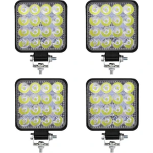 ZAUSS 4 Adet 16 LED Kare Lamba Off Road Traktör Tekne (110 x 110 Mm)