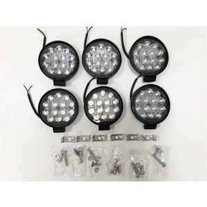 6 Adet 14 LED Yuvarlak Off Road Sis Farı Sis Lambası Çalışma Lambası Projektör
