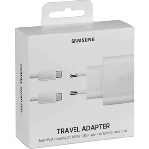 Samsung Galaxy A70 TA800 25W Şarj Başlığı ve Type-C To Type-C 1m Beyaz Kablo