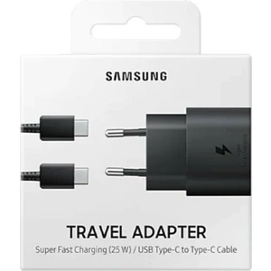Samsung Galaxy S10 TA800 25W Şarj Başlığı ve Type-C To Type-C 1m Siyah Kablo