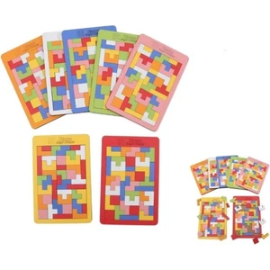 43 Parça Toys Ahşap Eğitici Geliştirici Oyuncak Blok Tetris Zeka Oyunu