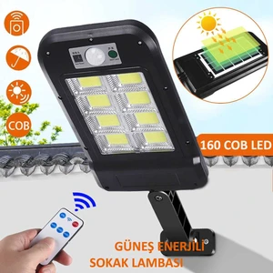 8 Gözlü Solar Güneş Enerjili Bahçe Aydınlatma Sokak Lambası Hareket Sensörlü Projektör