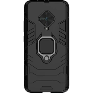 Vivo X50 Lite Batman Serisi Yüzük Standlı Armor Kılıf - Siyah