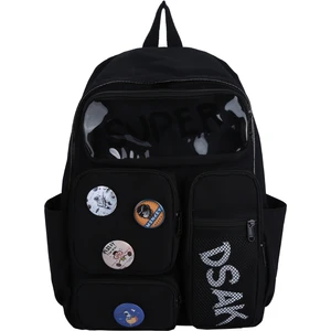 Büyük Kapasiteli Grafiti Desenli Okul Sırt Çantası-Siyah (Yurt Dışından)