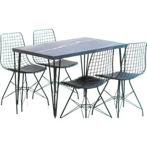 Silver Home Tel Masa Sandalye Takımı