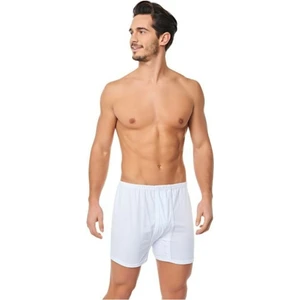 3 Adet Beyaz Renk Penye Paçalı Boxer