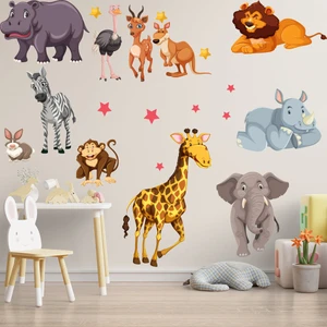 Echo Home Sevimli Hayvanlar Çocuk Odası Duvar Sticker Çocuk Bebek Odası Duvar Dekorasyon Etiket
