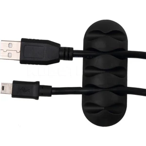 Kablo Tutucu 5 Kanallı 3lü Siyah Yapışkanlı Kablo Düzenleyici