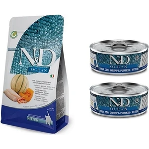 N&d Ocean Morina Balkabağı Karides Kavun Kitten 1,5 kg + N&d Ocean Kitten Morina Yaş Mama 2'li
